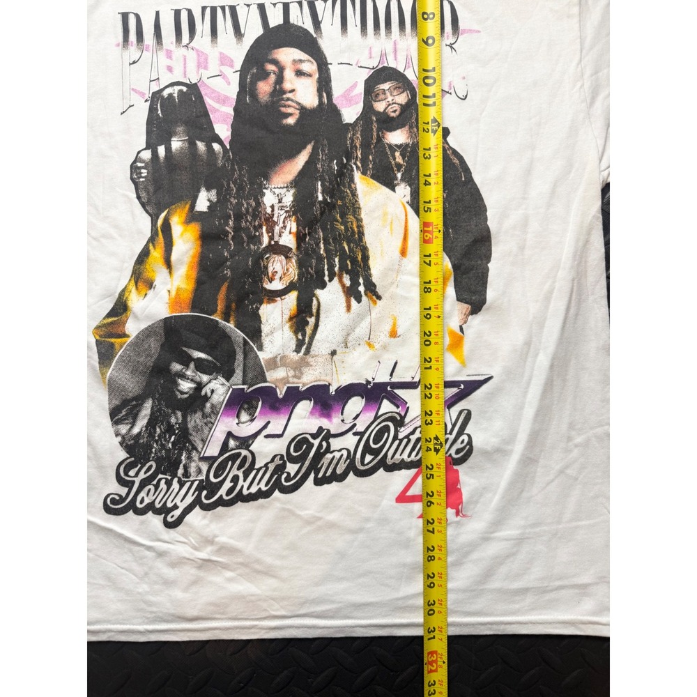 PARTYNEXTDOOR PND4 Sorry But Im Outside Graphic Tour T-Shirt White 1X - Picture 7 of 8